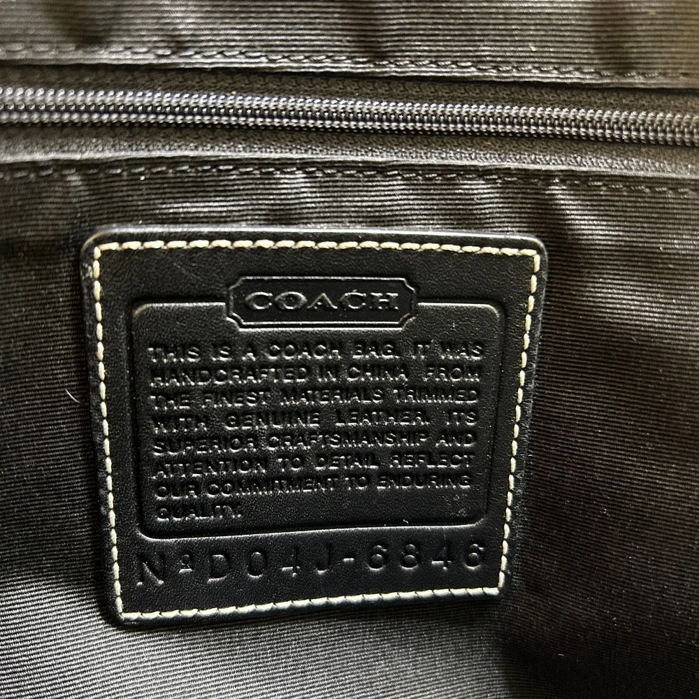 Coach Soho Signature Black Canvas Leather Satchel Bag 6846 Good